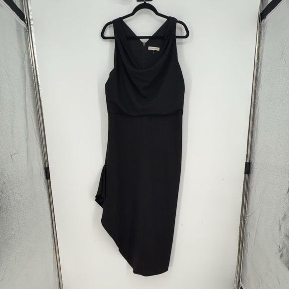Halston Effie Sleeveless Cowl Neck Metallic Shimmer Gown size 14 - Picture 3 of 8